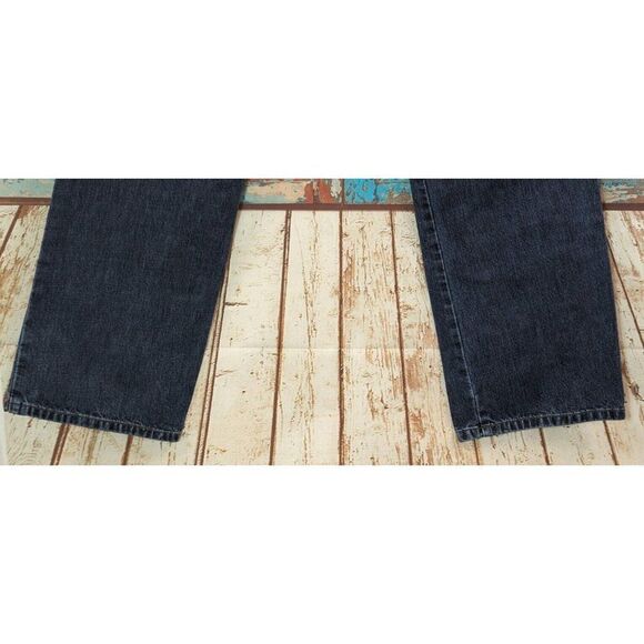 Calvin Klein Womens Size 12 Blue Dark Wash Mid Rise Denim Straight Jeans - Picture 4 of 7